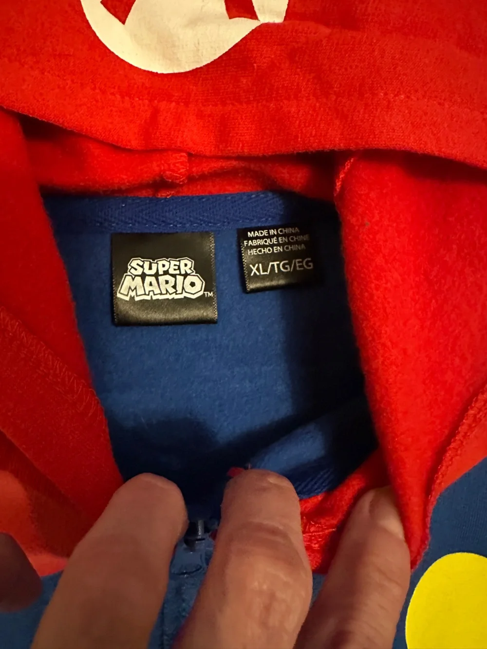 Super Mario Hooded Zip Jacket - Red & Blue